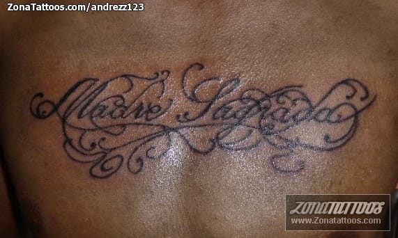 Tattoo photo Letters, Chest