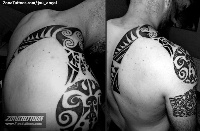 Tattoo photo Maori, Back, Shoulder