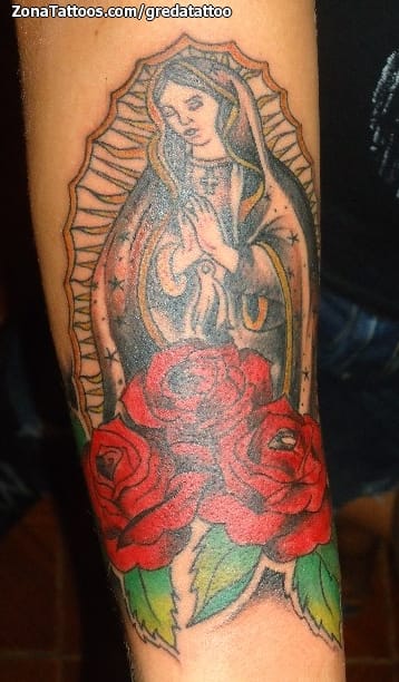 Tattoo photo Roses, Religious, Virgins