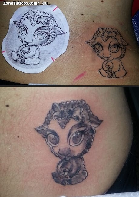 Foto de tatuaje Ovejas, Animales, Kawaii