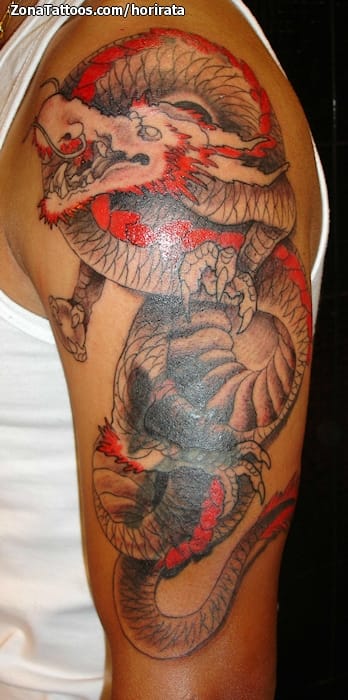 Foto de tatuaje Dragones, Cover Up, Orientales