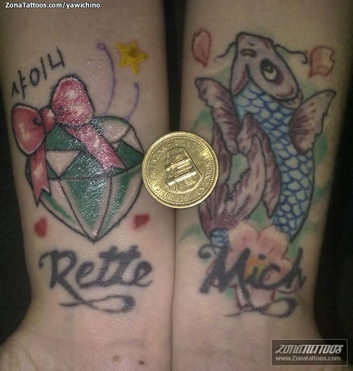 Foto de tatuaje Diamantes, Koi, Peces