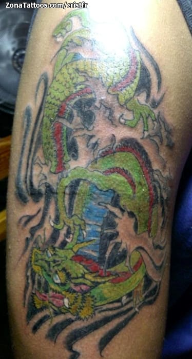 Foto de tatuaje Dragones, Orientales