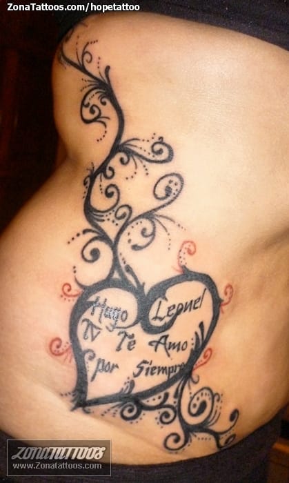 Tattoo photo Flourish, Hearts