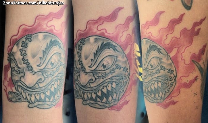 Tattoo photo Horror, Llamas, Fires