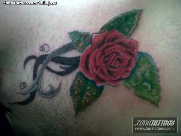 Foto de tatuaje Flores, Tribales, Rosas