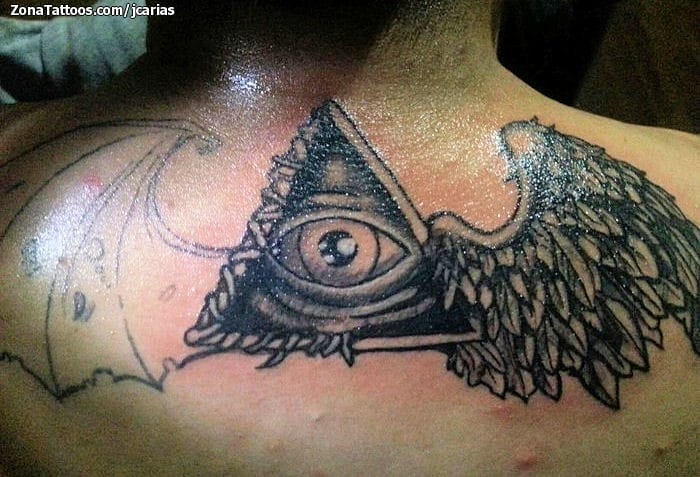 Tattoo of Wings, Eyes, Feathers