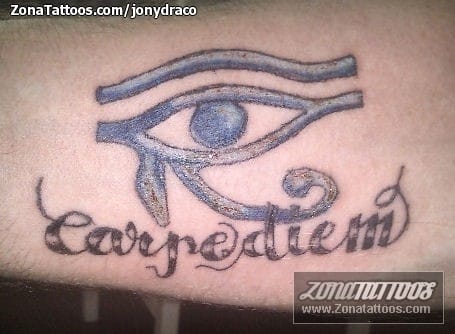 Tattoo photo Forearm, Letters, Eye of Horus