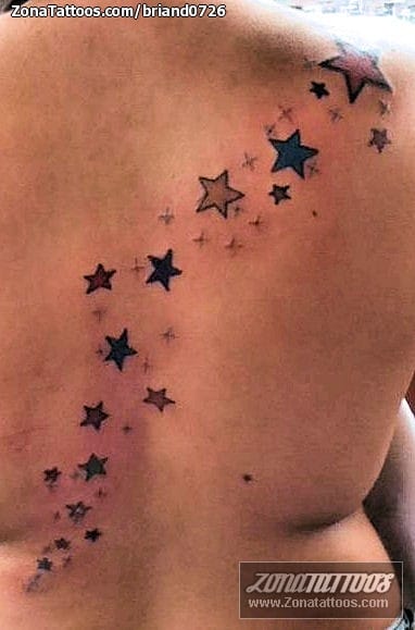 shoulder back star tattoox