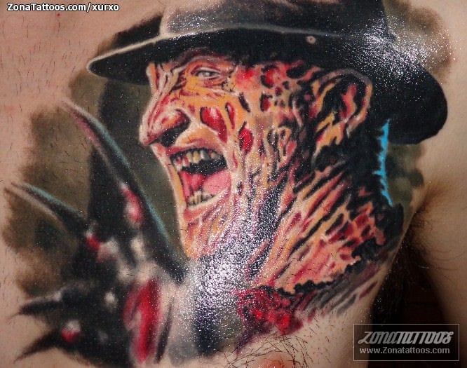 Foto de tatuaje Cine, Freddy Krueger, Pecho