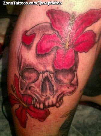 Foto de tatuaje Calaveras, Flores