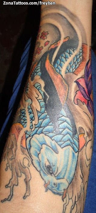 Foto de tatuaje Koi, Peces, Orientales