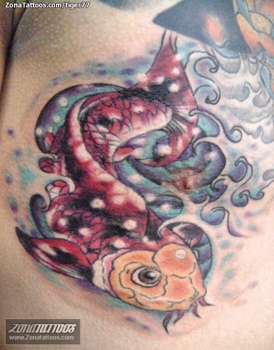 Tattoo photo Asian, Animals, Koi