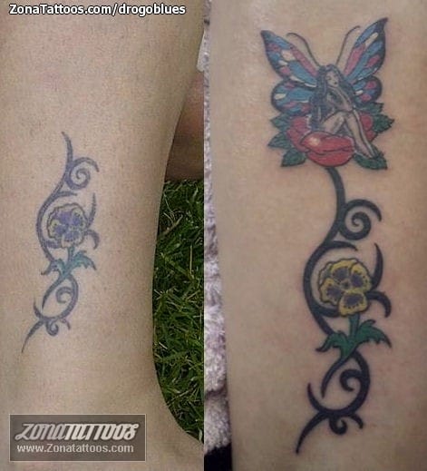 Foto de tatuaje Hadas, Flores, Tribales