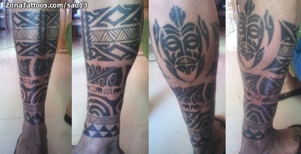 Tattoo photo Maori, Leg