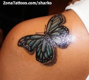 Tattoo photo Insects, Shoulder, Butterflies