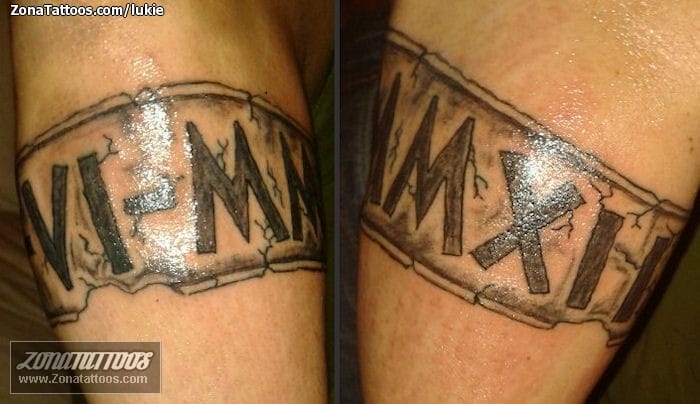 Tattoo photo Roman numerals, Arm