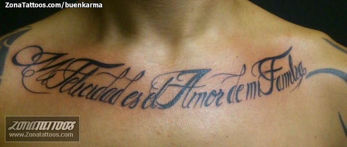 Foto de tatuaje Letras, Pecho