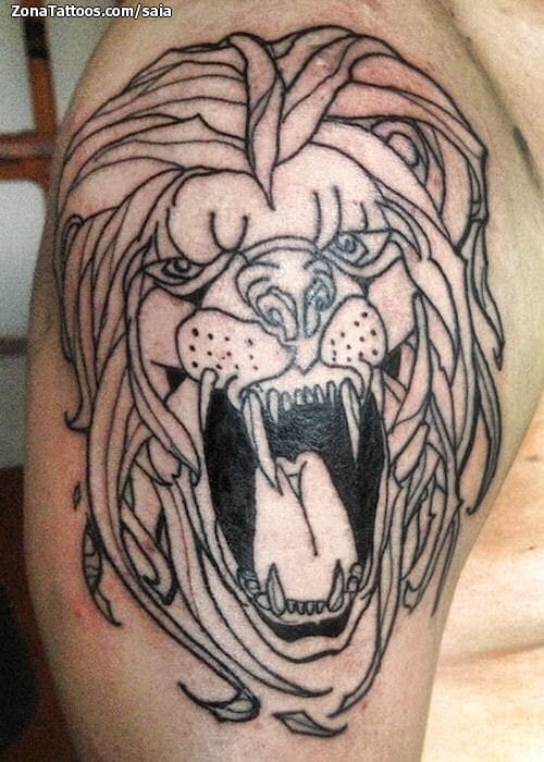 Foto de tatuaje Hombro, Animales, Leones