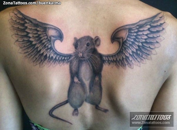 Foto de tatuaje Ratas, Animales, Alas