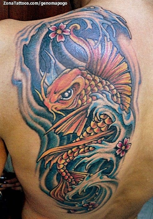 Foto de tatuaje Koi, Peces, Agua