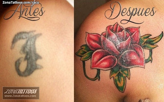 Foto de tatuaje Cover Up, Flores, Rosas