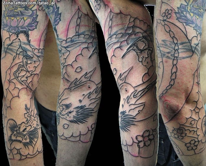 Foto de tatuaje Dragones, Orientales, Brazo