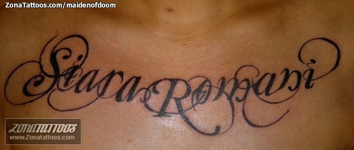 Foto de tatuaje Nombres, Letras, Pecho