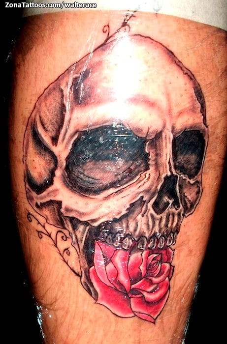 Foto de tatuaje Rosas, Flores, Calaveras