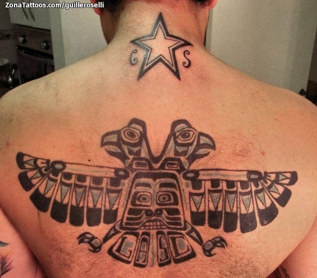 Foto de tatuaje Estrellas, Mayas, Espalda