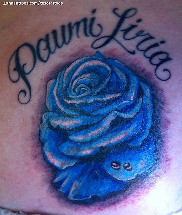 Foto de tatuaje Rosas, Flores, Letras