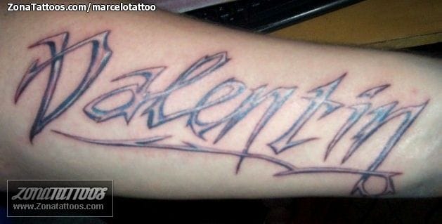 Foto de tatuaje Valentín, Nombres, Brazo