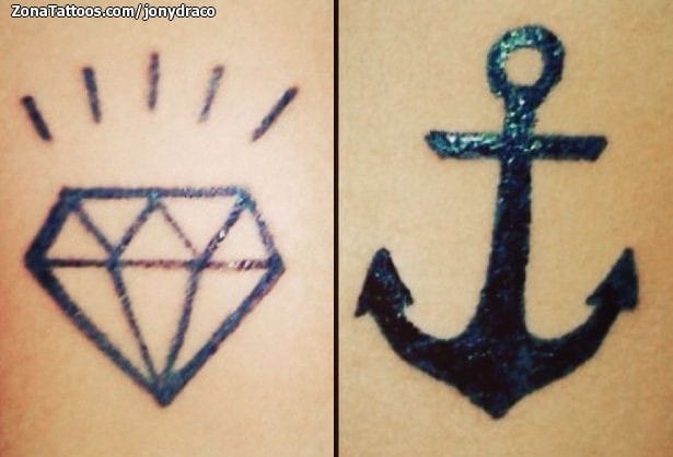 Tattoo photo Diamods, Anchors