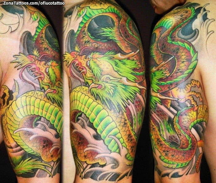 Tatuaje de Dragones, Orientales, Brazo