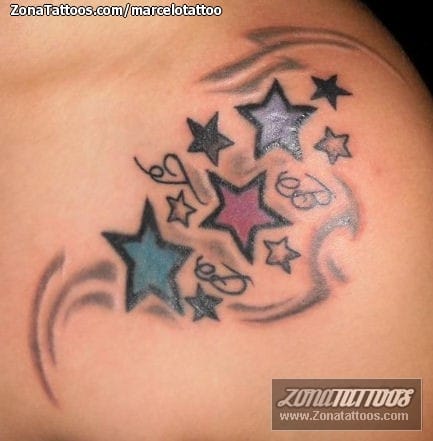 Tattoo photo Stars, Shoulder