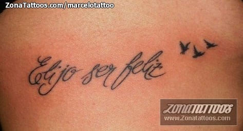 Foto de tatuaje Aves, Frases, Letras