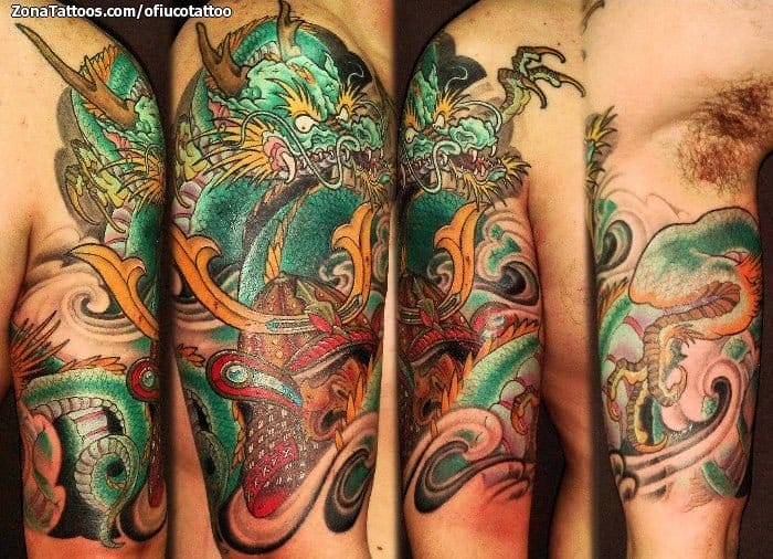 Foto de tatuaje Dragones, Samurais, Orientales