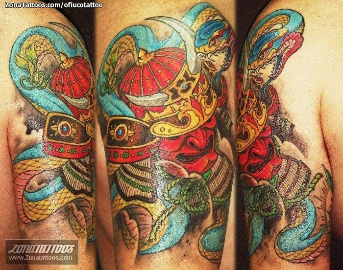 Foto de tatuaje Samurais, Serpientes, Orientales