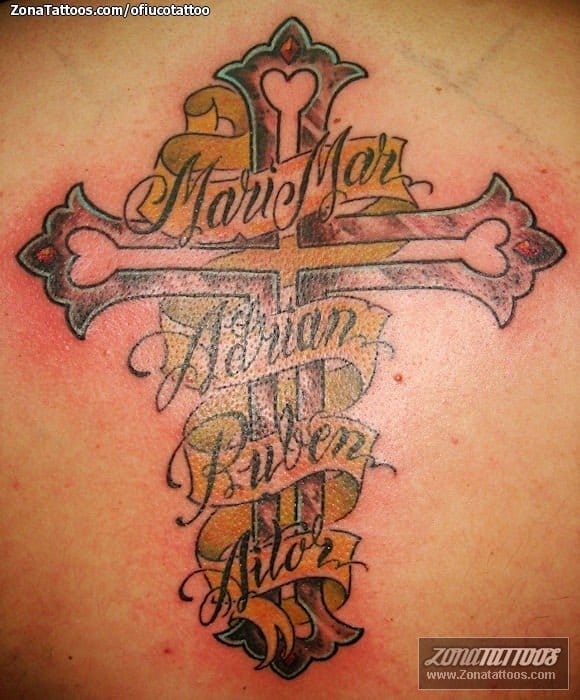 Tattoo photo Crosses, Religious, Names