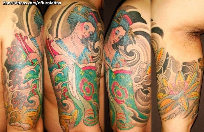 Tattoo photo Geisha, Asian, Arm