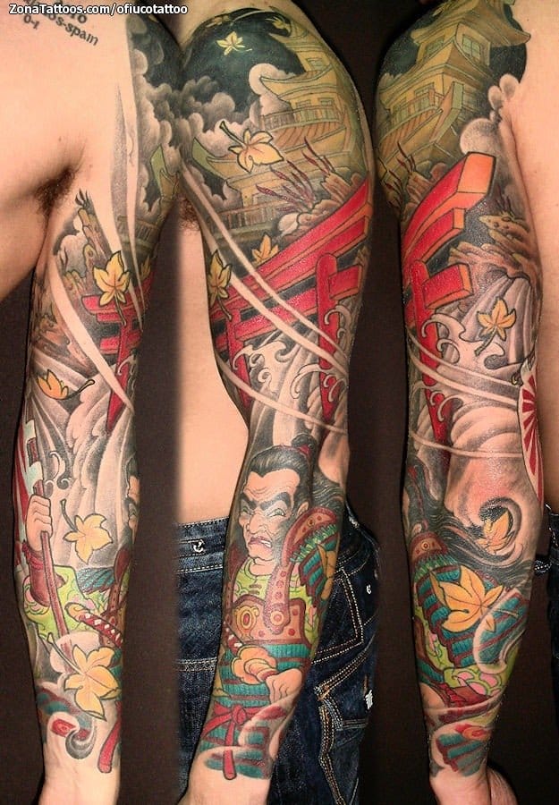 Foto de tatuaje Samurais, Orientales, Brazo