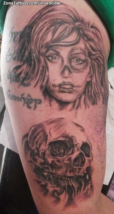 Tattoo photo Arm, Catrina, Skulls