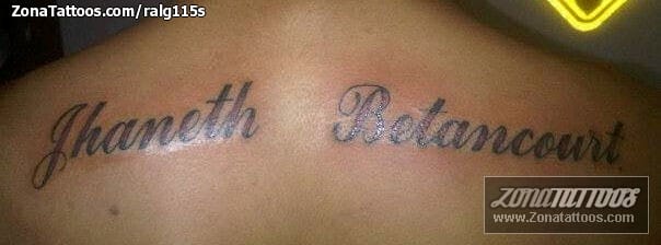 Tattoo photo Names, Letters, Back