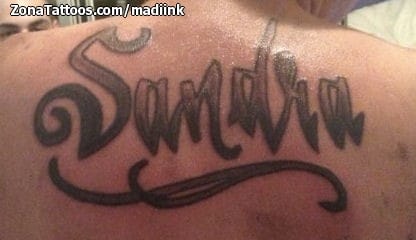 Tattoo photo Names, Back, Letters