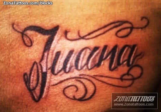 Tattoo photo Letters, Names, Juana