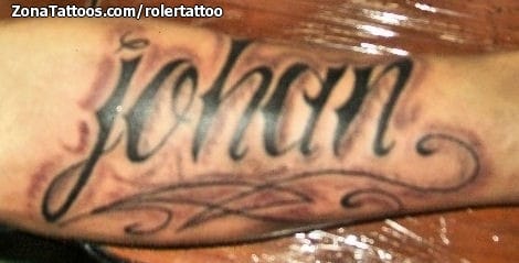 Tattoo photo Names, Johan, Forearm