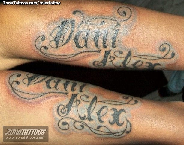 Foto de tatuaje Nombres, Letras, Antebrazo