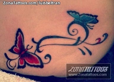 Foto de tatuaje Mariposas, Filigranas