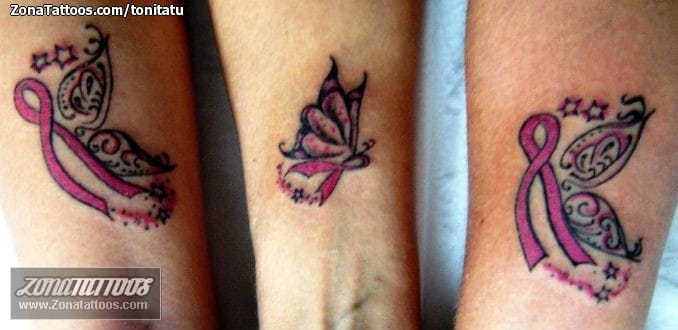 Tattoo photo Butterflies, Ribbons