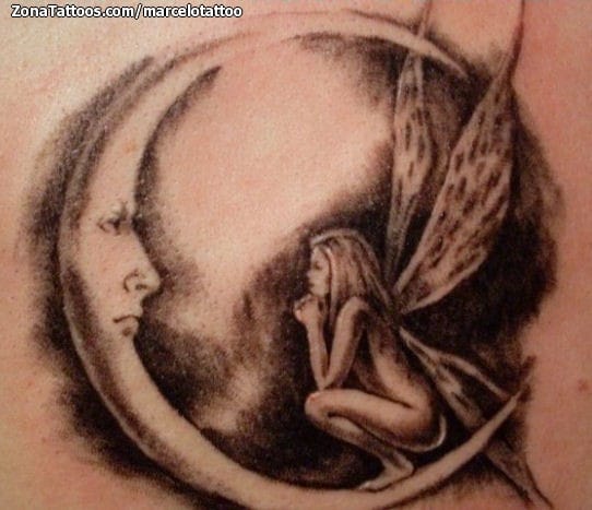 Foto de tatuaje Lunas, Hadas, Fantasía